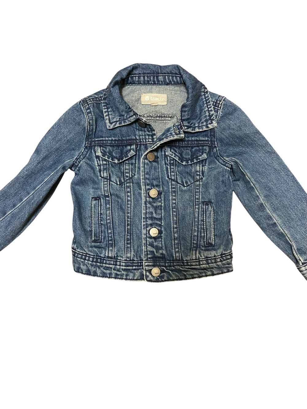 Tractr Kids Classic Denim Trucker Jacket Indigo Blue Size 2T Western Cool Kid